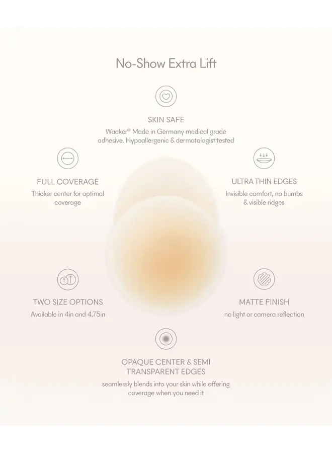 NOOD NO SHOW EXTRA LIFT NIPPLE COVERS-BUFF