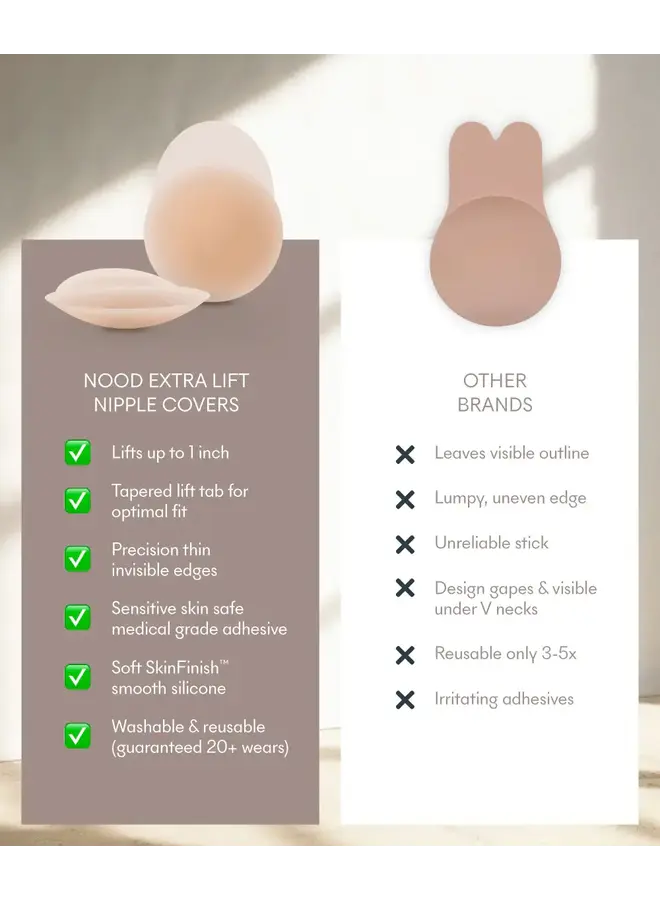 NOOD NO SHOW EXTRA LIFT NIPPLE COVERS-BUFF