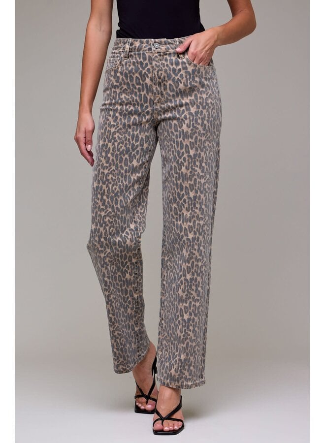 ELLA HIGH RISE CLASSIC STRAIGHT CHEETAH JEANS