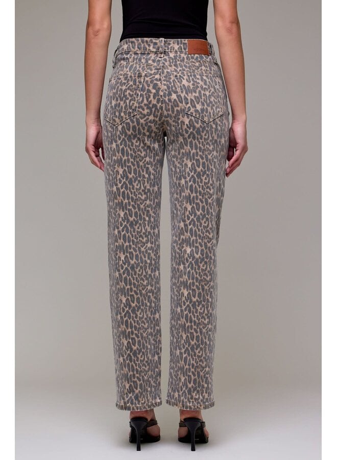 ELLA HIGH RISE CLASSIC STRAIGHT CHEETAH JEANS
