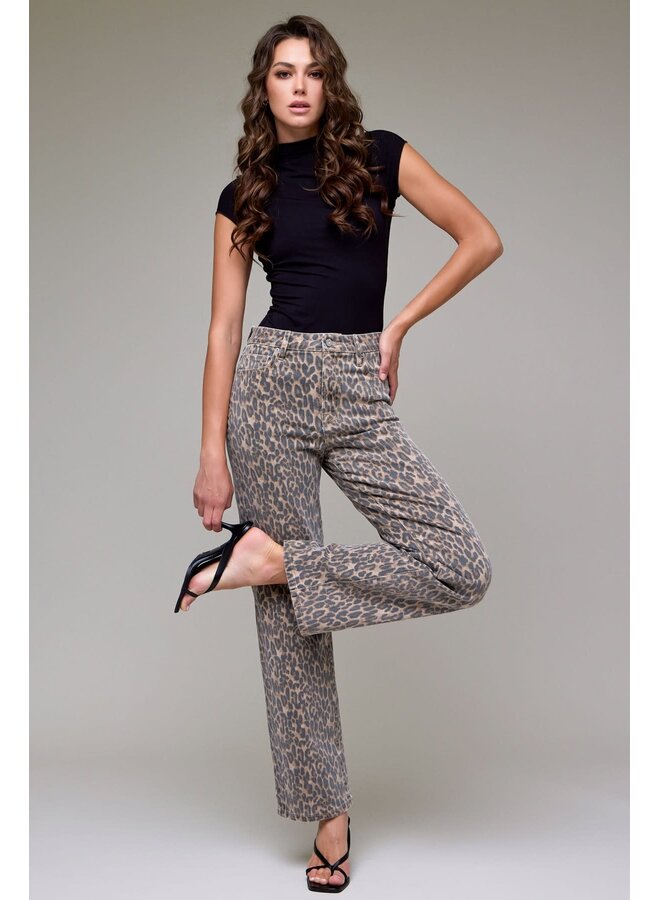 ELLA HIGH RISE CLASSIC STRAIGHT CHEETAH JEANS