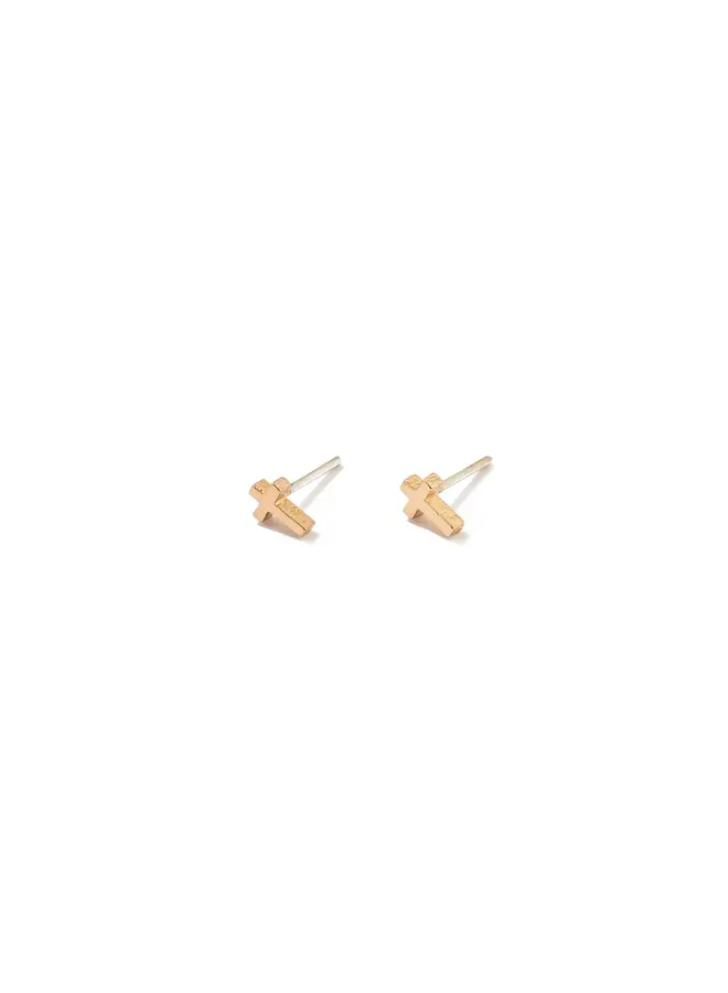 ETHEL 24KGF DAINTY CROSS EARRINGS