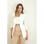 CITY CHIC RUCHED SLEEVE BLAZER