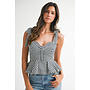 DOCKSIDE DARLING STRIPED PEPLUM TOP-NAVY