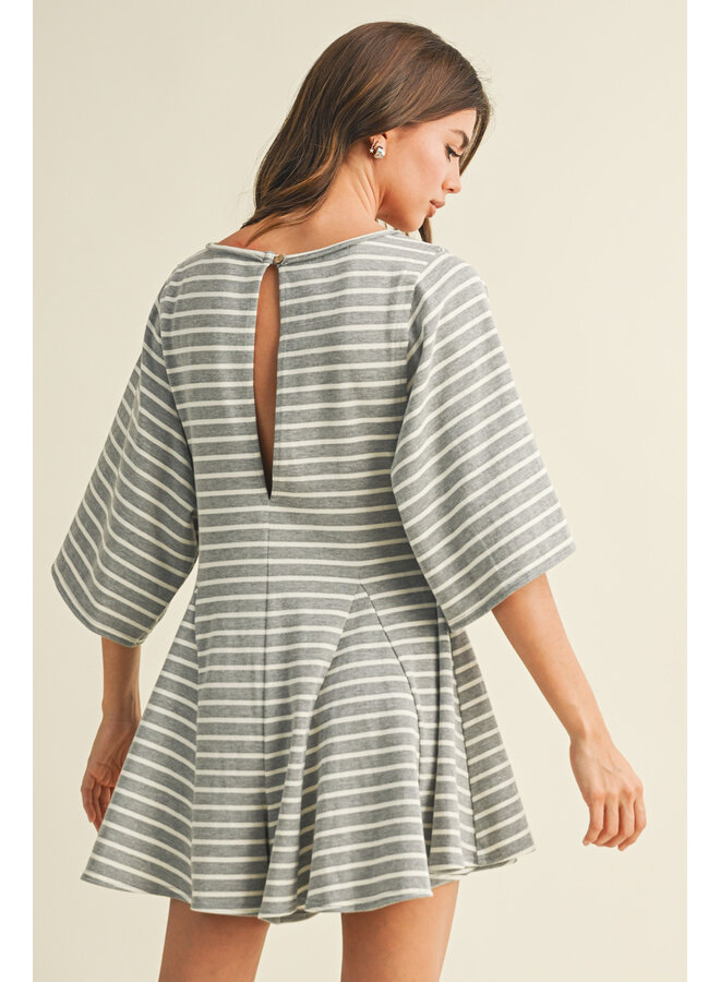 IT'S GIVING ROMPER-HEATHER GREY