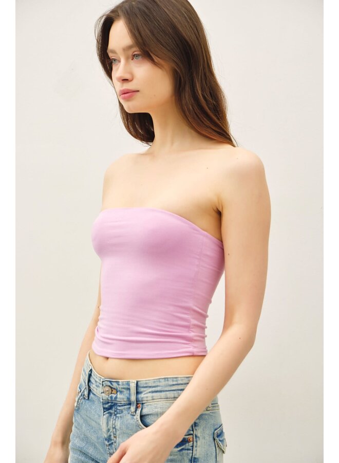 YES BASICALLY BANDEAU TOP-FONDANT PINK