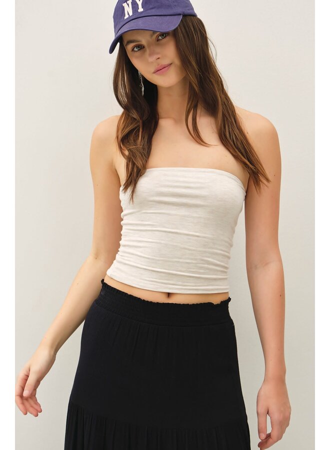 YES BASICALLY BANDEAU TOP-OATMEAL