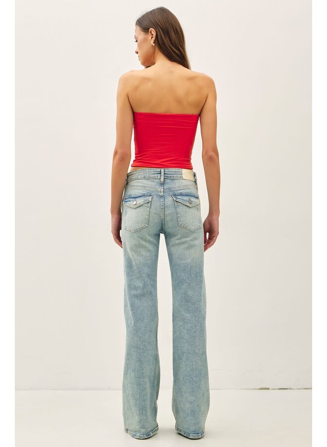 YES BASICALLY BANDEAU TOP-TOMATO