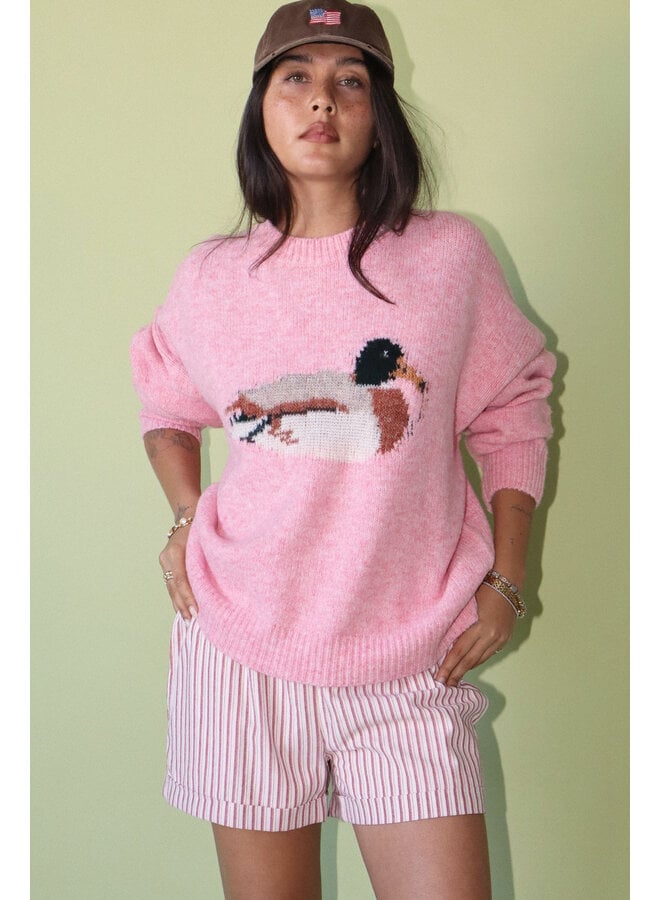DUCK GRAPHIC KNIT SWEATER