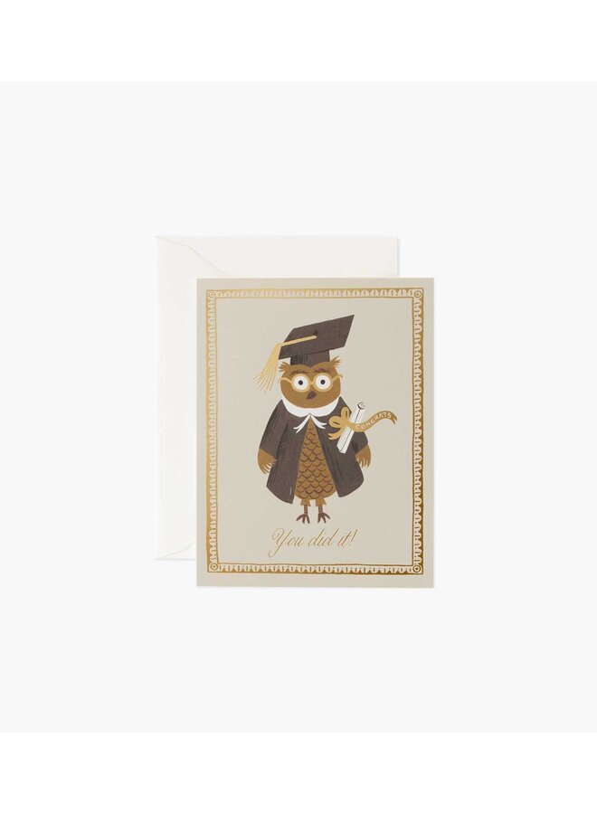 CONGRATS OWL GRADUATION CARD