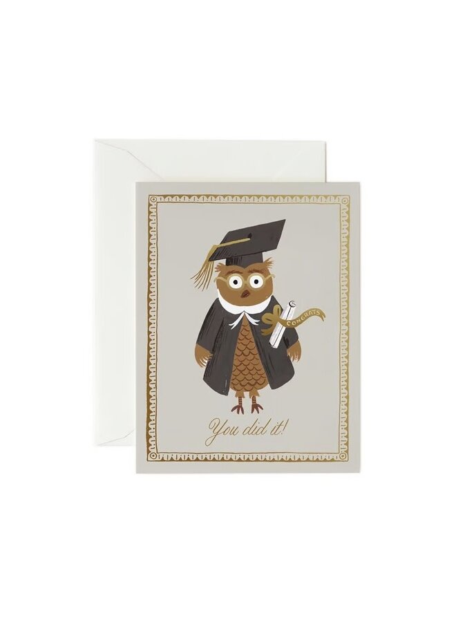CONGRATS OWL GRADUATION CARD
