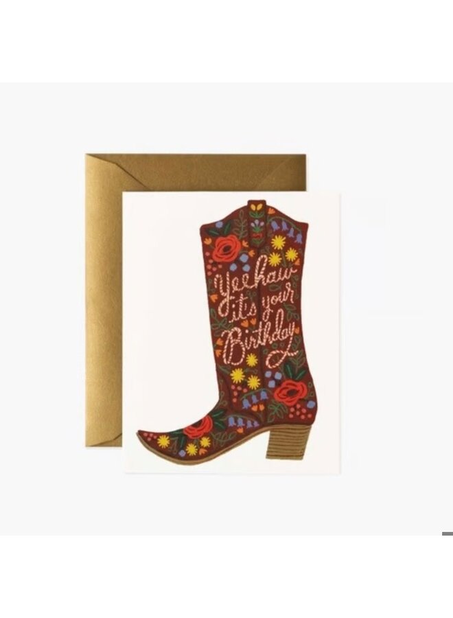 COWGIRL BOOT BIRTHDAY CARD