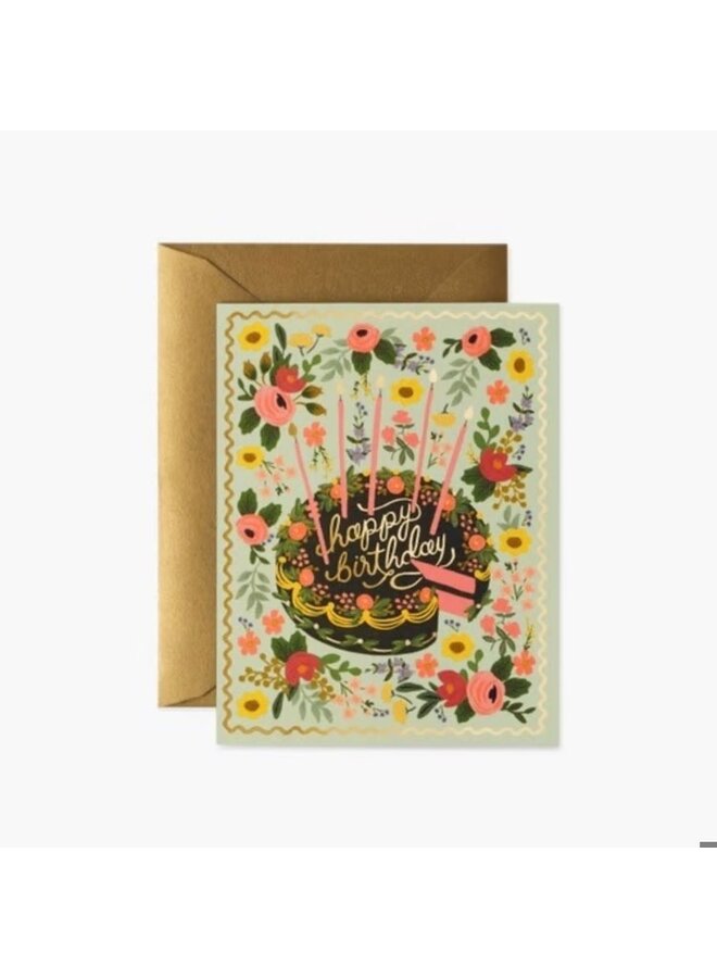 FLORAL CAKE BIRTHDAY CARD