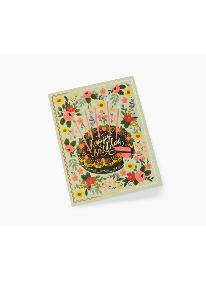 FLORAL CAKE BIRTHDAY CARD