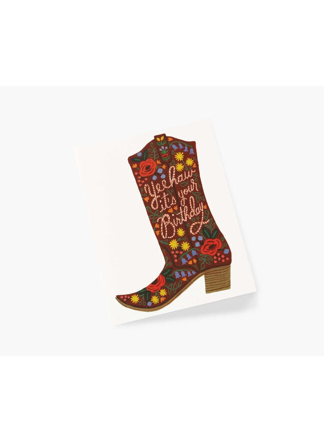 COWGIRL BOOT BIRTHDAY CARD