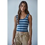 BASELINE PADDED STRIPED SEAMLESS TANK-NAVY