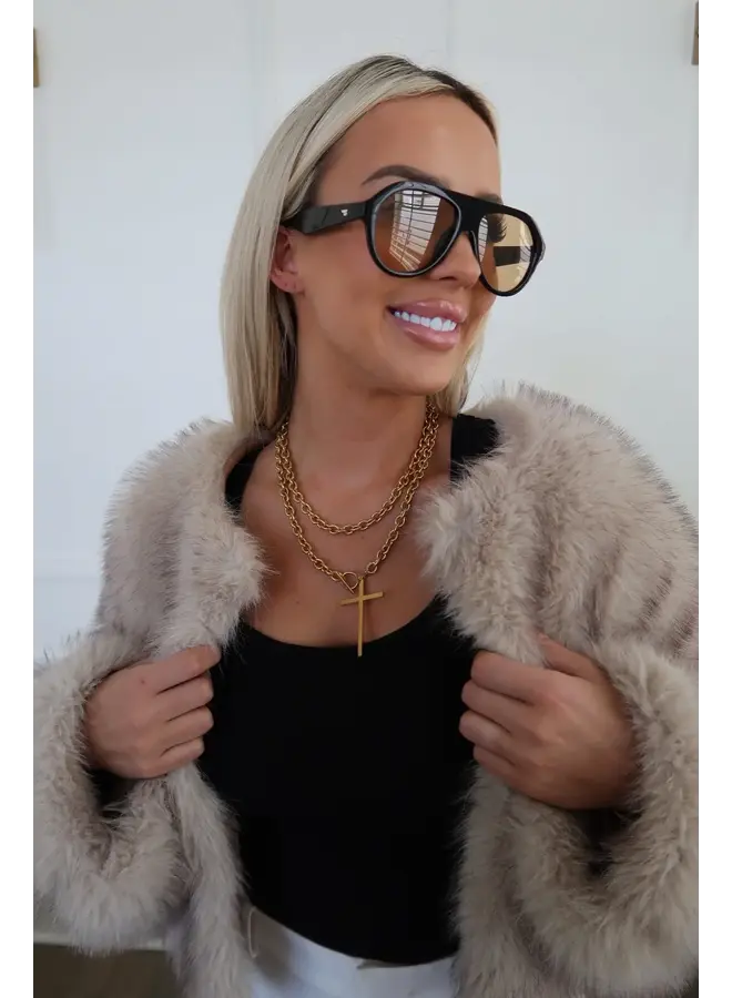 NANI 18KGP WRAP AROUND CROSS NECKLACE