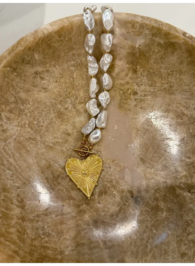 NANCY 18KGP HEART NECKLACE
