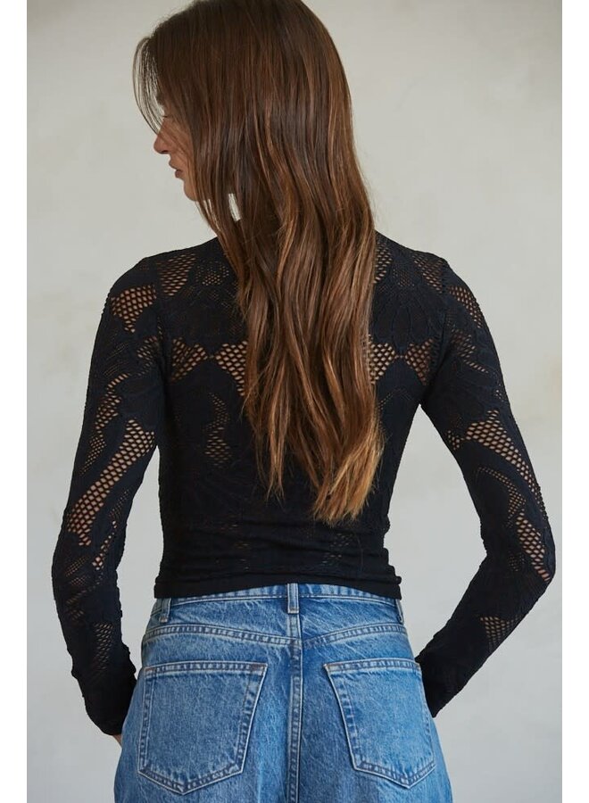UNDER IT ALL FISHNET TOP-BLACK