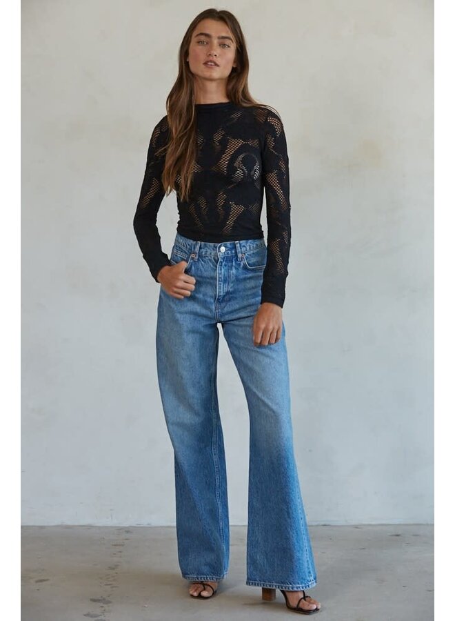 UNDER IT ALL FISHNET TOP-BLACK