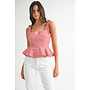 DOCKSIDE DARLING STRIPED PEPLUM TOP-RED