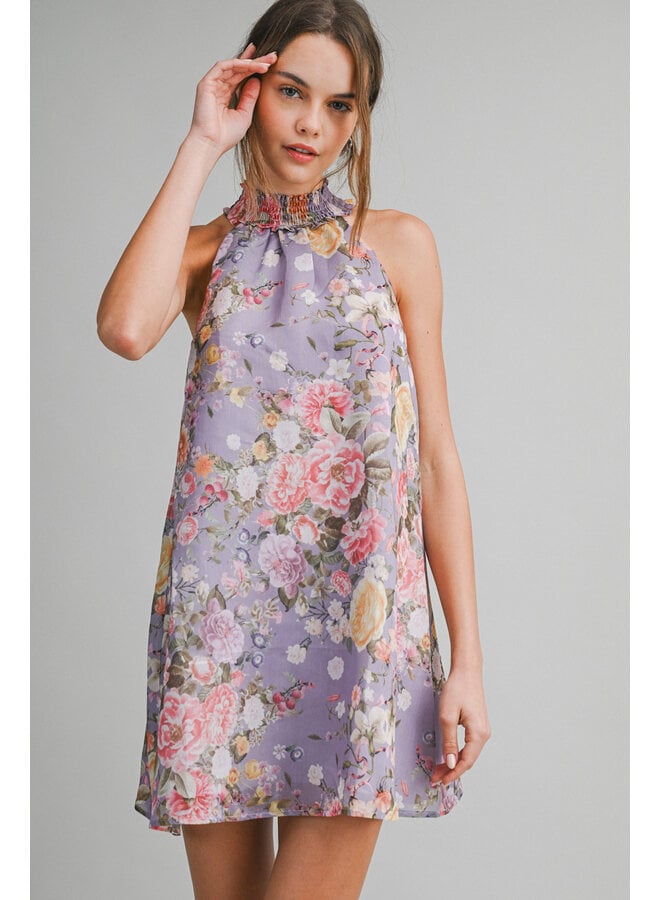 FIELDS OF LAVENDER HALTER DRESS