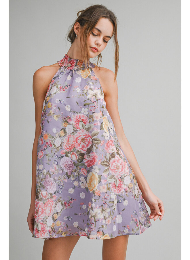 FIELDS OF LAVENDER HALTER DRESS