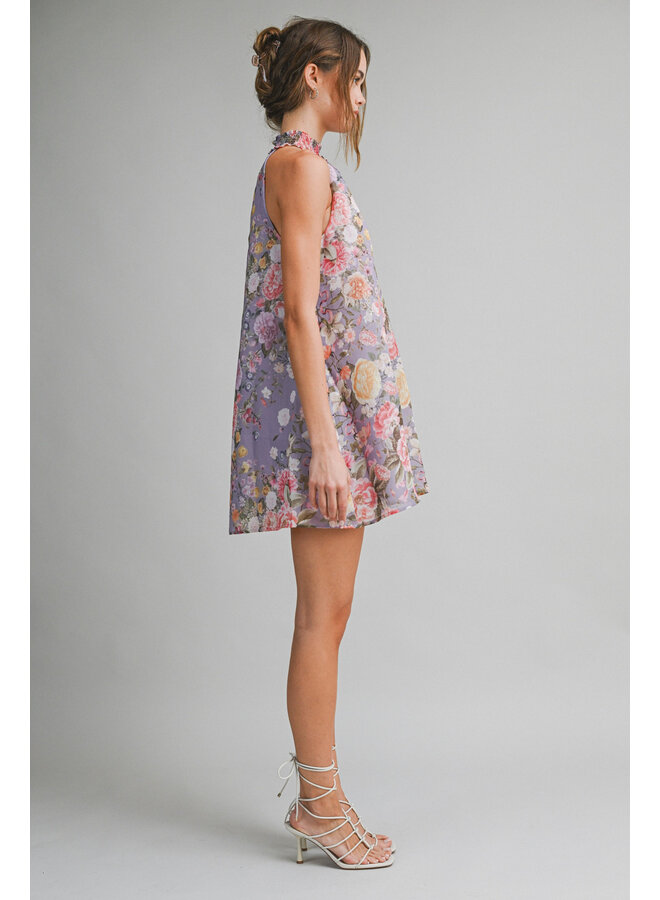 FIELDS OF LAVENDER HALTER DRESS