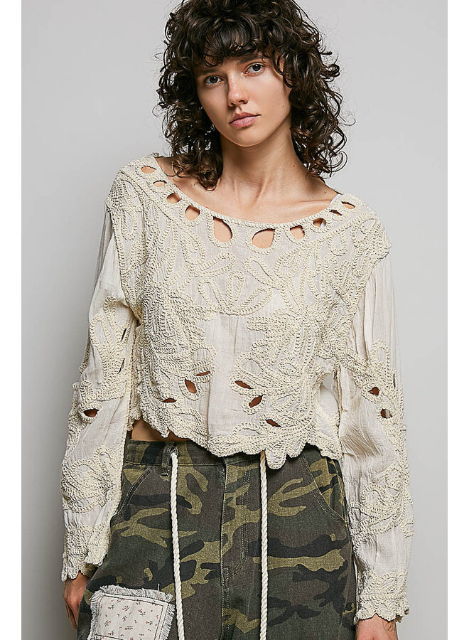 KNOT TODAY CROCHET CROPPED TOP