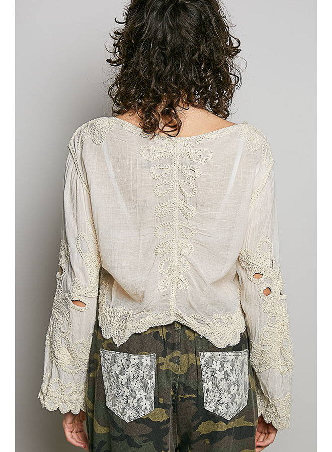 KNOT TODAY CROCHET CROPPED TOP