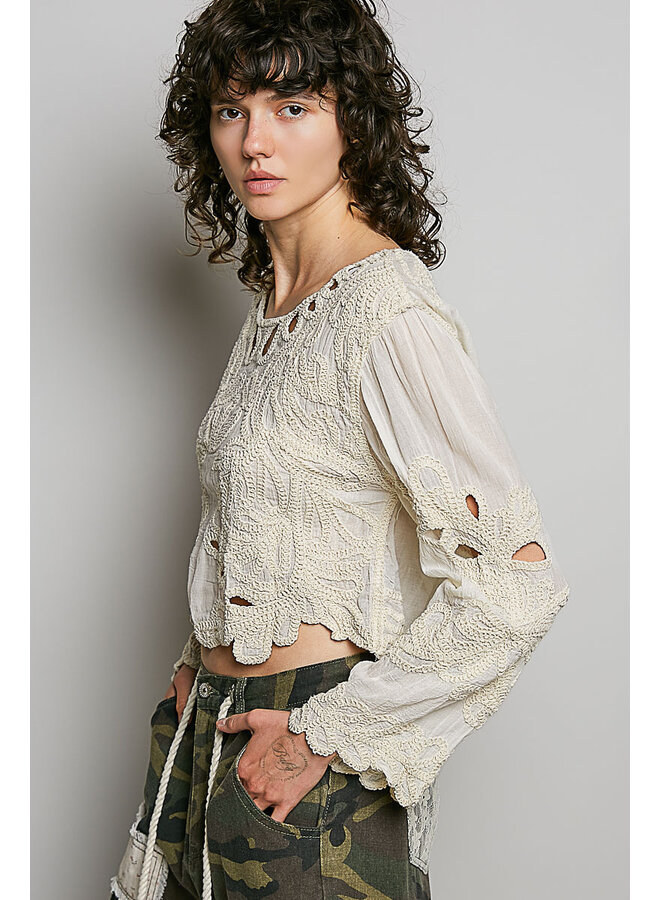 KNOT TODAY CROCHET CROPPED TOP