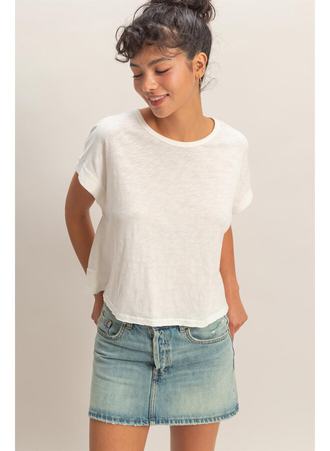 CATCH MY BACKSIDE CROP TOP-WHITE