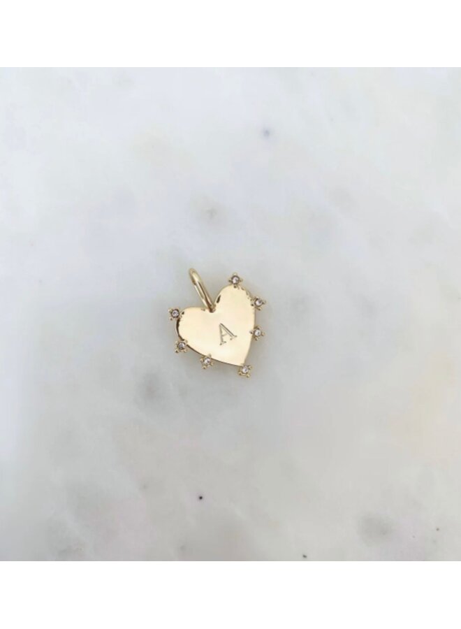 SLOANE HEART INITIAL 14KGP CHARM