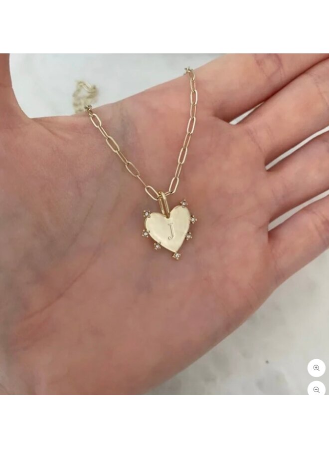 SLOANE HEART INITIAL 14KGP CHARM