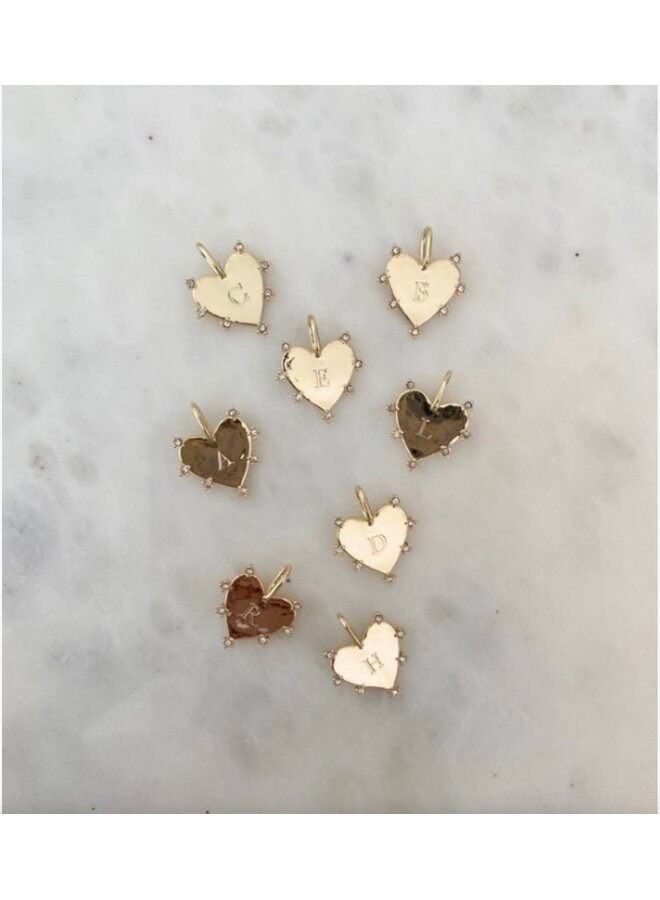 SLOANE HEART INITIAL 14KGP CHARM