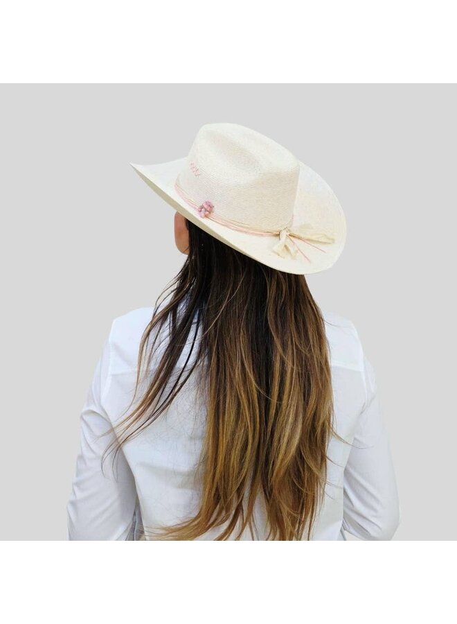 GIULIANA STRAW COWBOY CROWN HAT