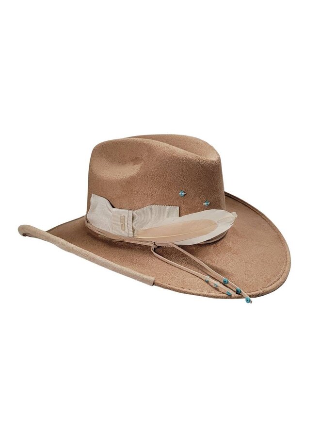 JOEY COWBOY CROWN HAT-CAMEL