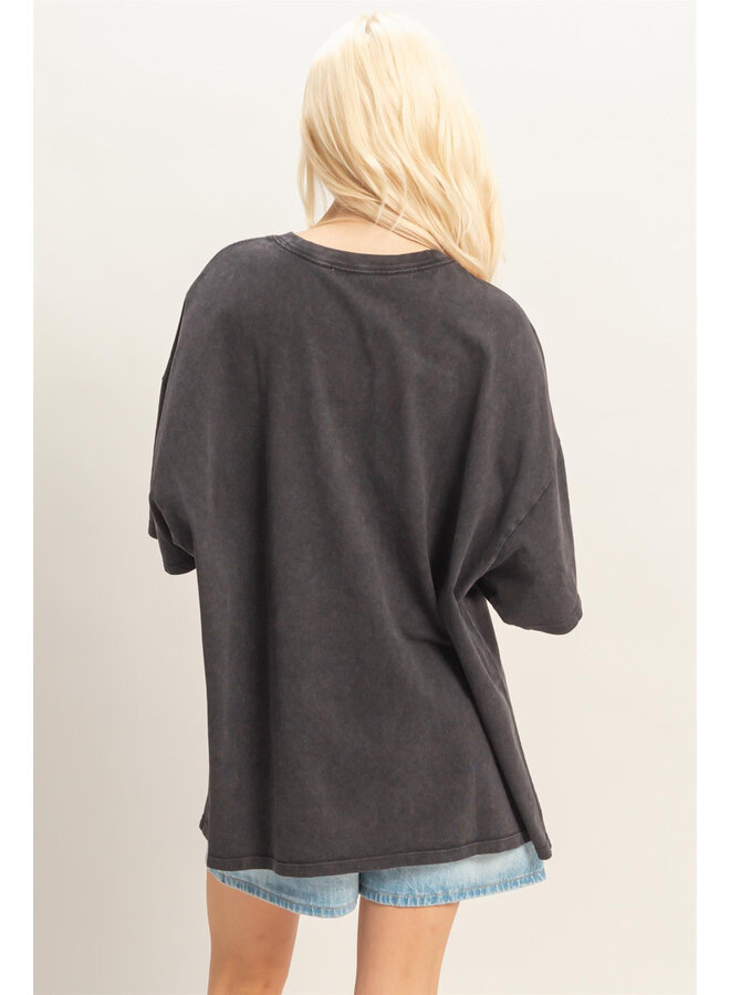 COMFORT CALLING OVERSIZED TOP-BLACK