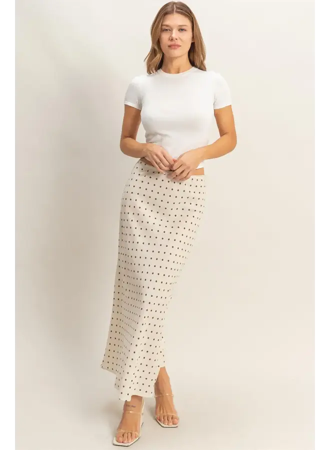 IT'S IN THE DOTS MIDI SKIRT