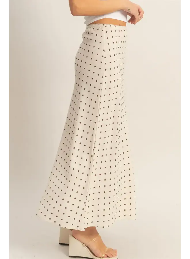 IT'S IN THE DOTS MIDI SKIRT