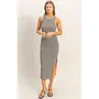 SIMPLY STRIPED MIDI TANK DRESS-BLACK