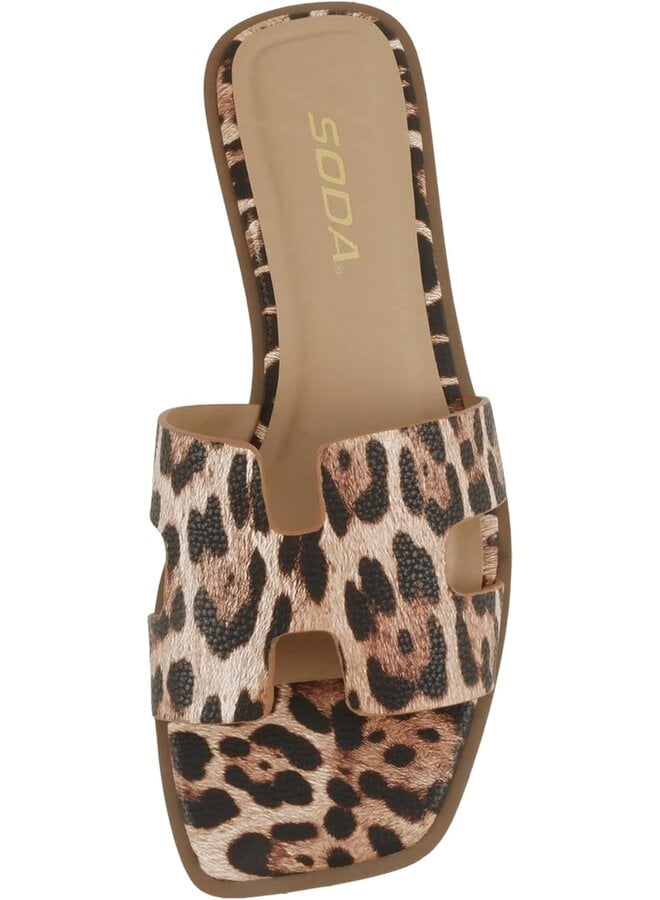 LAYLA SQUARE LEOPARD SANDALS