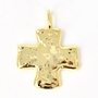 14KGP HAMMERED CROSS CHARM