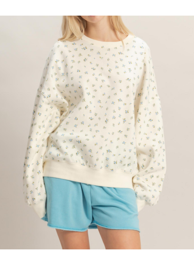 DITSY DOES IT FLORAL TERRY SWEATSHIRT