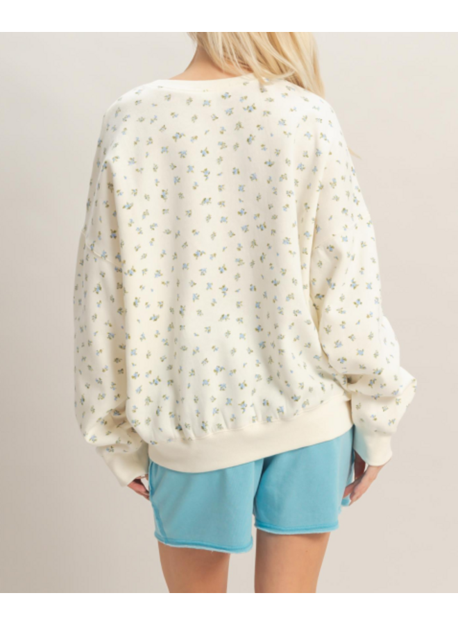 DITSY DOES IT FLORAL TERRY SWEATSHIRT