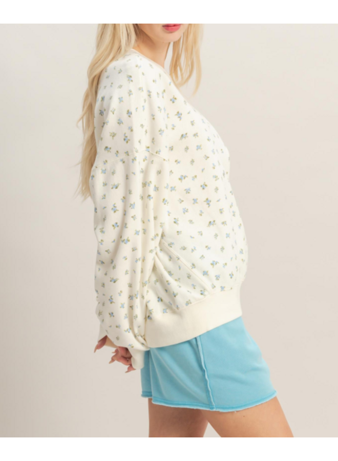 DITSY DOES IT FLORAL TERRY SWEATSHIRT