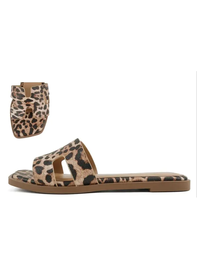 LAYLA SQUARE LEOPARD SANDALS