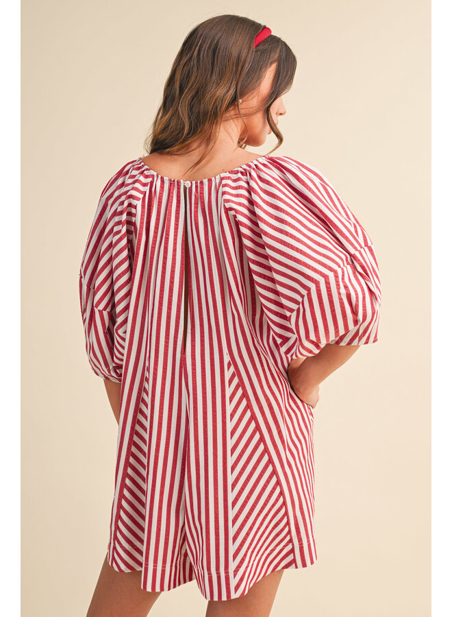 TAKE ME SAILING ROMPER-RED