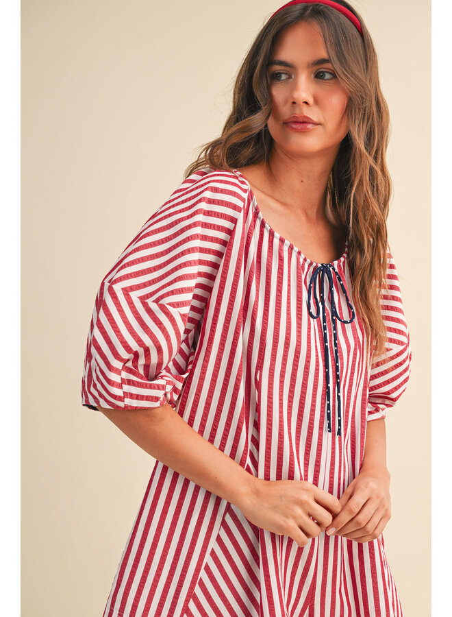 TAKE ME SAILING ROMPER-RED