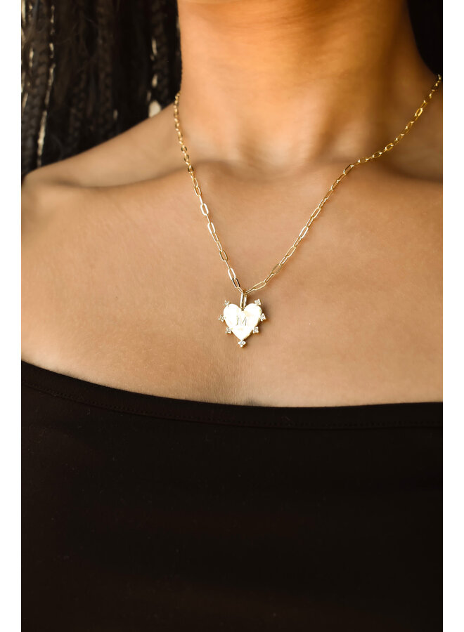 SLOANE HEART INITIAL 14KGP CHARM